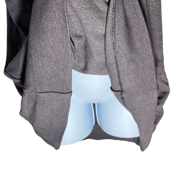 Eliza J Ponte Gray Dress Button Accent Cowl Neck Short Sleeve Fit Flare 8 Petite - Picture 11 of 15